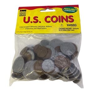VINTAGE US Coins For Play And Learning Collectible Toy New in Package